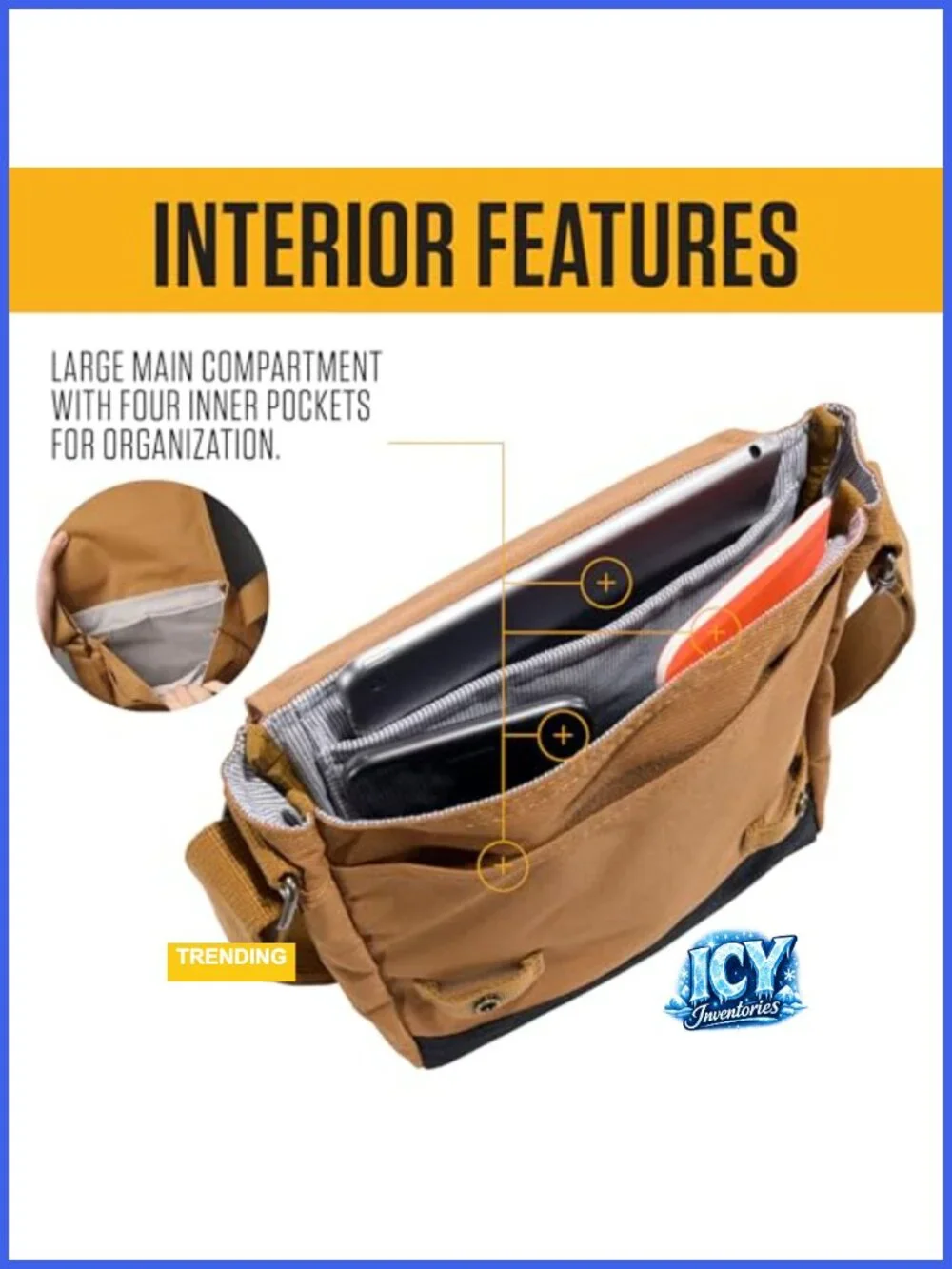 Carhartt Crossbody Snap Bag Durable Adjustable Shoulder Bag with Laptop Sleeve